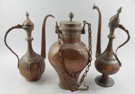 Three items of Middle Eastern metalware