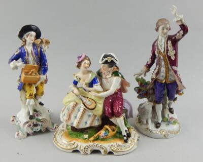 Three German porcelain figures