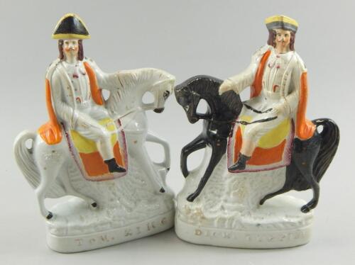 A pair of mid 19thC Staffordshire flatback figures