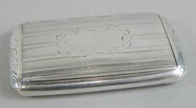 A rectangular Victorian silver snuff box