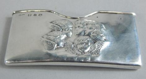 A late Victorian silver card case or holder