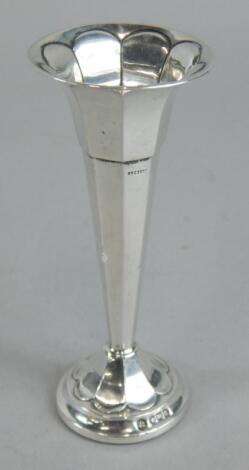 A George V silver specimen vase