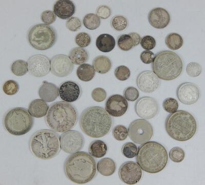 Various Victorian and later silver coins etc.