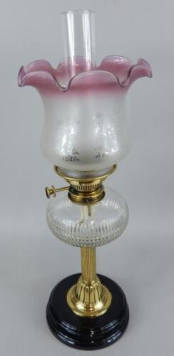 A Victorian oil lamp