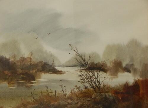 Phyllis Del Vecchio (20thC). River landscape