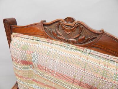 A pair of Edwardian walnut salon type chairs - 2