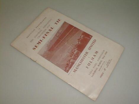 Official Programme: Man United v Fulham 1958 FA Cup Semi-Final