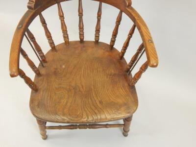 A late 19thC ash and elm captain's type office chair - 2