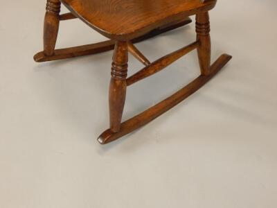 A late 19thC beech and elm rocking chair - 2