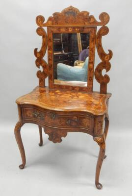 An early 19thC Dutch floral marquetry dressing table
