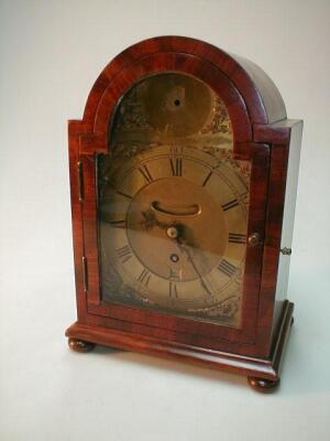 A 19thC flamed mahogany bracket clock