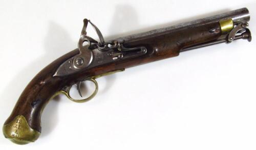 An antique flintlock pistol