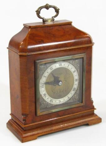 An Elliott walnut veneer mantel clock