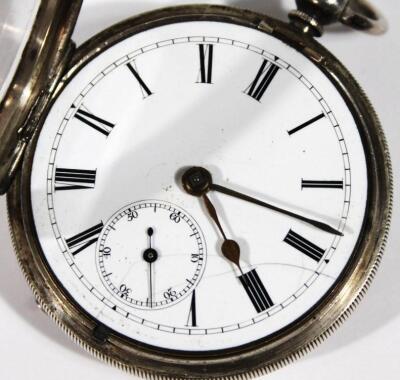 A Victorian silver open faced pocket watch - 2