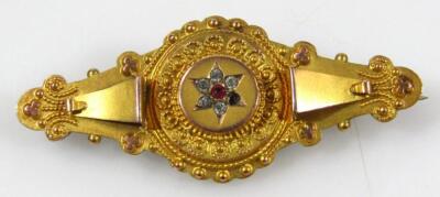 An Edwardian elipse shaped memorial brooch - 2