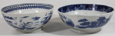 An early 19thC Leeds Pearlware blue and white bowl