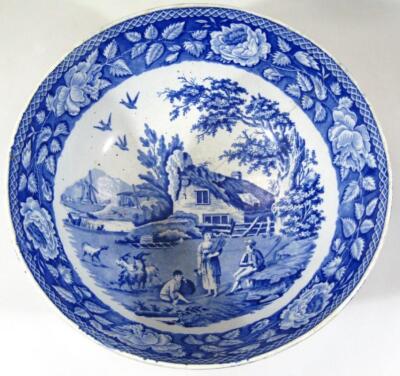 An early 19thC blue and white Pearlware bowl - 2