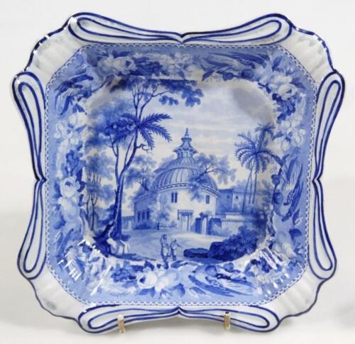 An early 19thC blue and white Pearlware dish