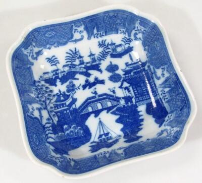 An early 19thC blue and white Pearlware Lidkoping Forstrand dish - 2