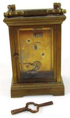 An early 20thC brass cased carriage clock - 4