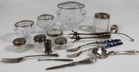 Various cut glass silver