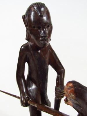 A very early 20thC African tribal hardwood figure - 4