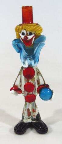 A 20thC Continental glass clown figure