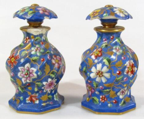 A pair of 19thC lidded potpourri vase