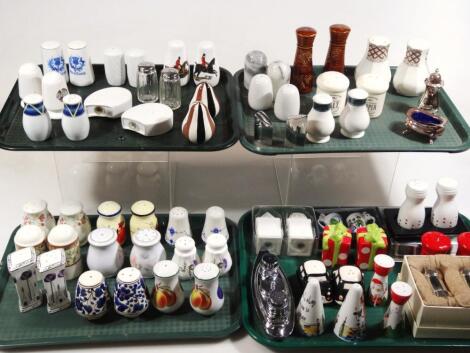 Various pottery cruet sets