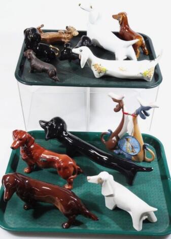 Various pottery dog ornaments