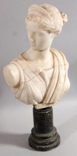 A 19thC alabaster bust