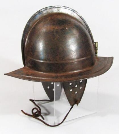 A Cromwellian style tin soldier's helmet