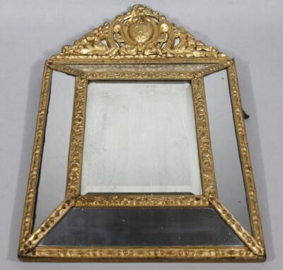 An 18thC style cushion mirror