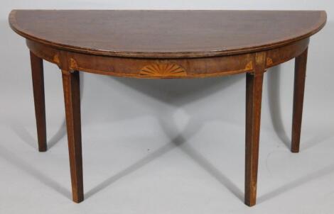 A 19thC mahogany D-end table