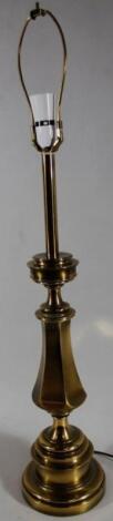 An American mid 20thC brass table lamp