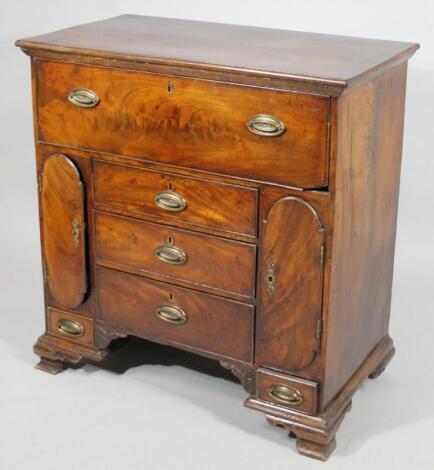 An 18thC mahogany secretaire chest