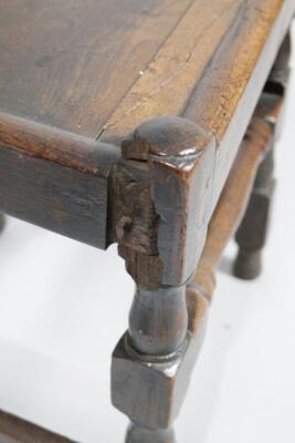 A principally 18thC elm dining chair - 3