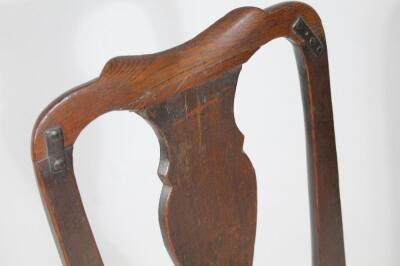 A principally 18thC elm dining chair - 4