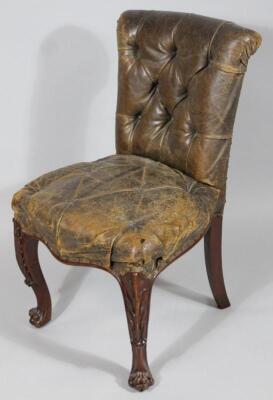 A set of 19thC oak stained library chairs - 2