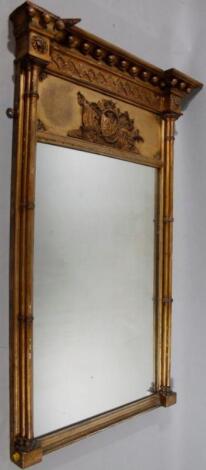 A 19thC neo-classical breakfront wall mirror