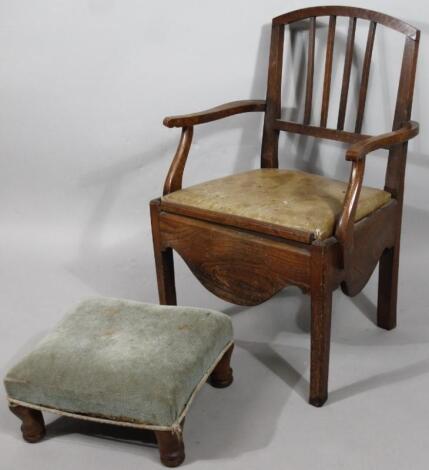 An early 19thC polished Sheraton style commode chair