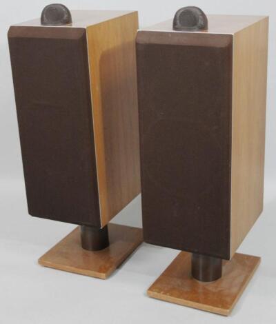 A pair of retro teak cased B & W speakers