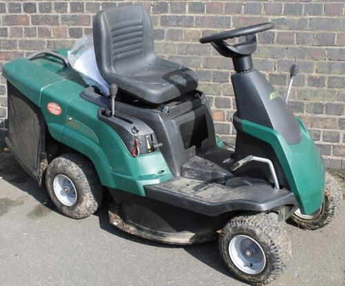 An Atco ride on lawn mower