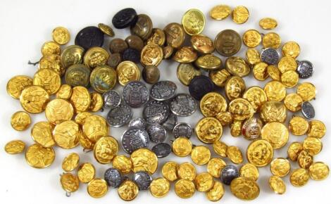 A quantity of various brass buttons