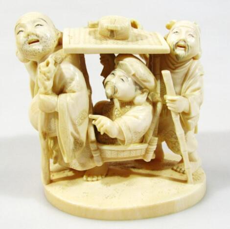 A Meiji period Japanese figure group