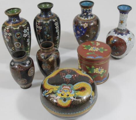 Various 20thC cloisonne