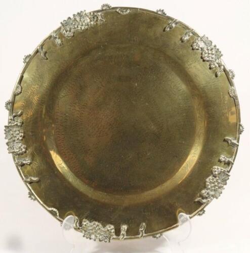 A late 19thC brass dish