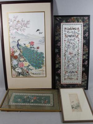 Early 20thC Japanese School. Bird amongst foliage