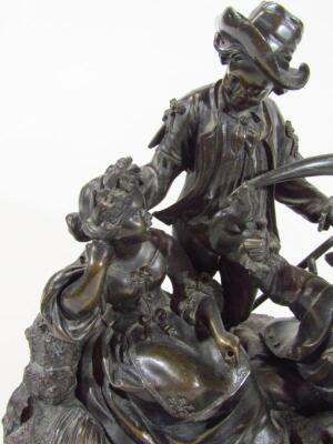 A 19thC French School bronze harvest figure group - 4