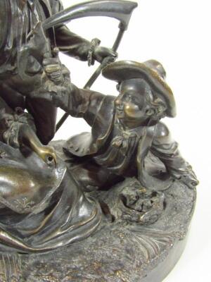 A 19thC French School bronze harvest figure group - 5